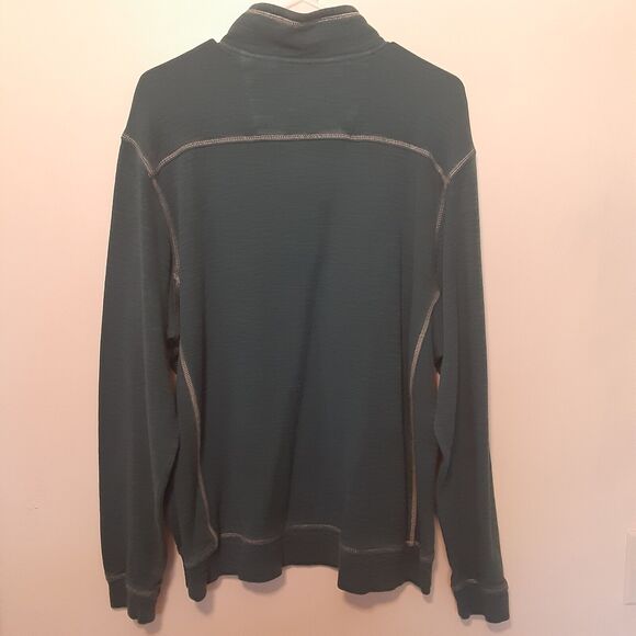 Tommy Bahama Adult Mens Large 1/4 Zip Pullover Sweater Blue Long Sleeve Beach - Picture 7 of 9